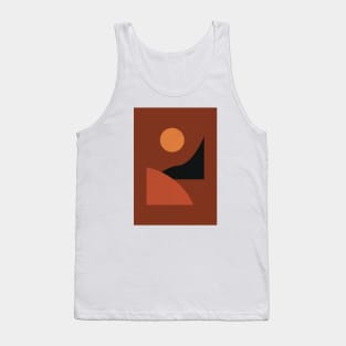 Abstract Geometrical Terracota Tone, Mid Century Tank Top